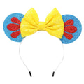 Girls Sequin Bow Headband Blue Yellow